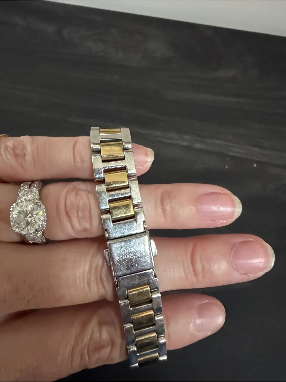 Michael Kors Two-Tone Silver and Gold Crystal Bezel Women's Watch